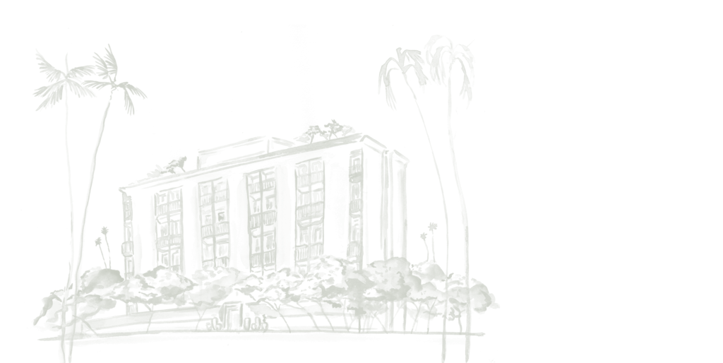 watercolor illustration of hotel