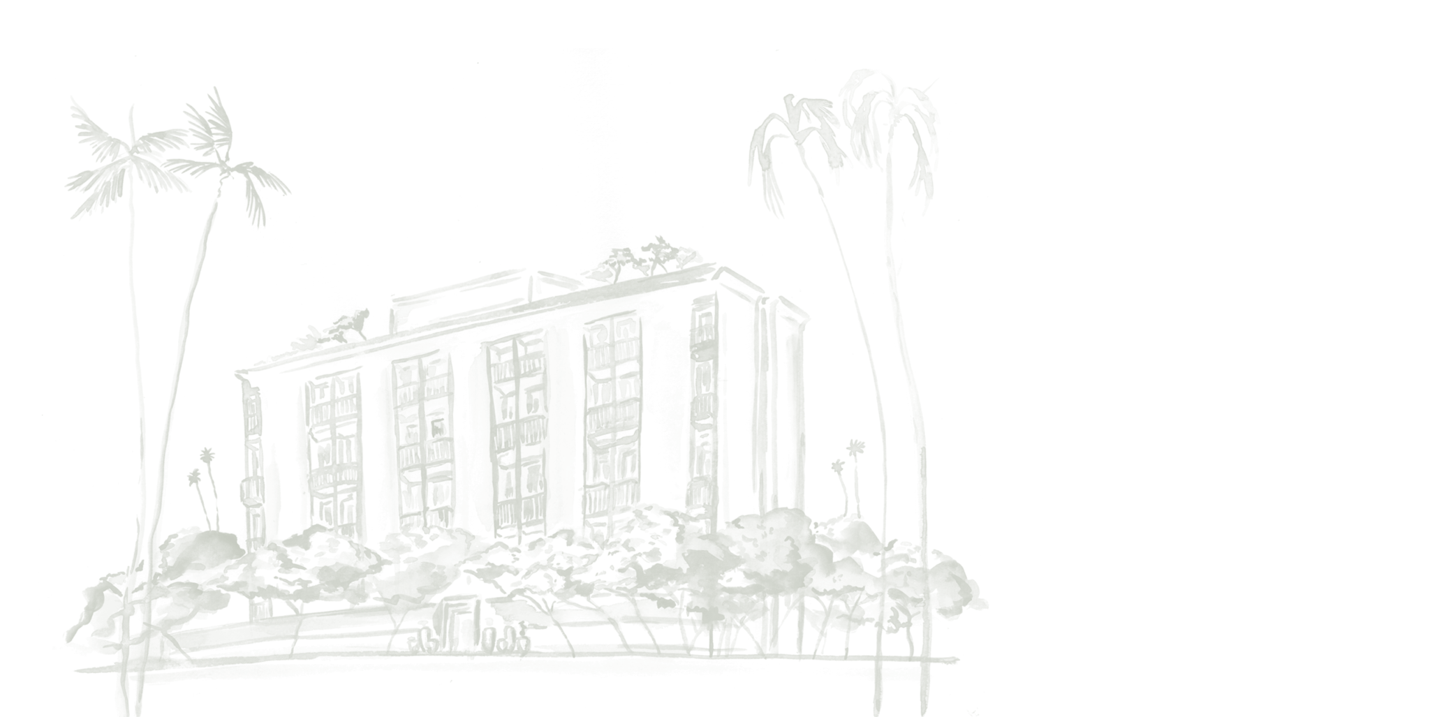 watercolor illustration of hotel